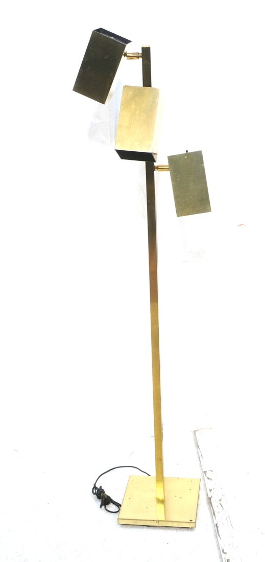 OMI Three shade Floor Lamp. Brass finish. Square (1 of 8)