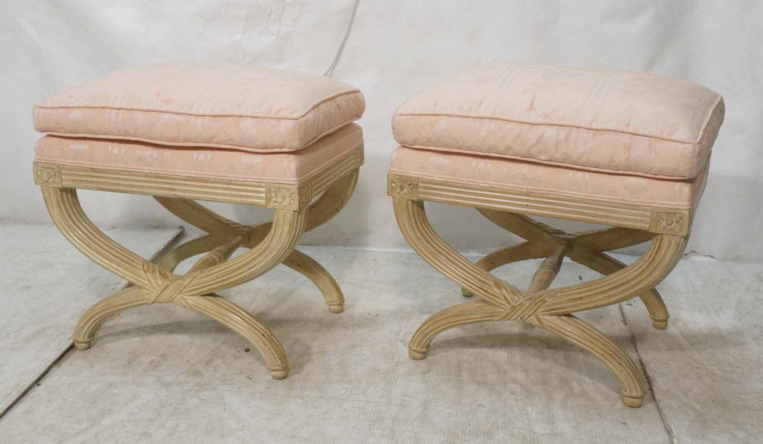 Pr Decorator Regency style Benches. Cream paint f (1 of 7)
