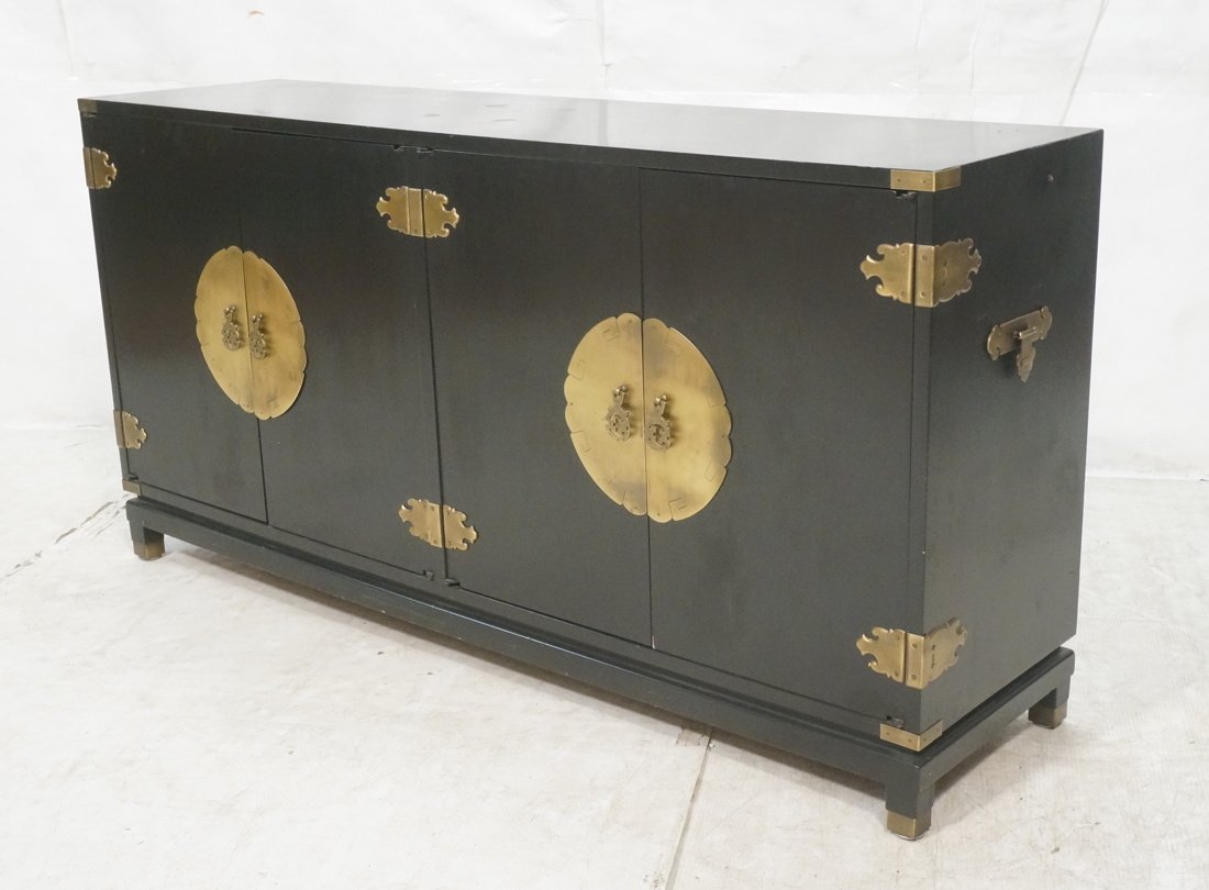 Asian inspired Ebonized 4 Door Credenza Sideboard (1 of 9)