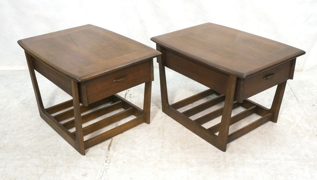 Pr Modernist End Side Tables. Beveled edges with (1 of 8)