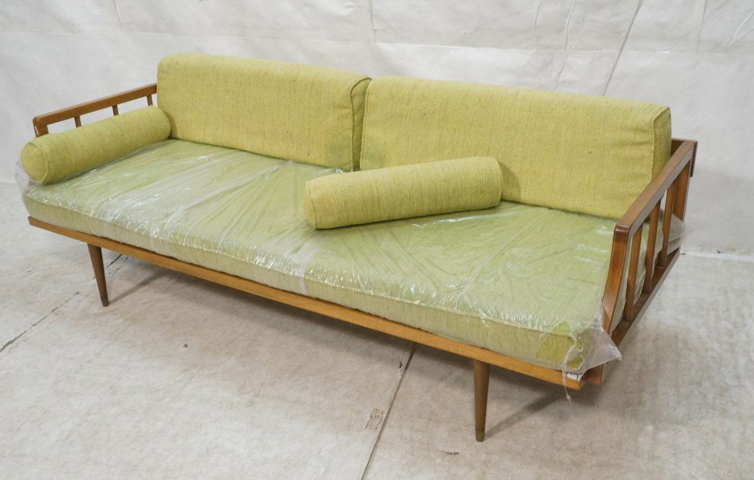 Modernist Sofa Couch. Wood frame with spindle arm (1 of 10)