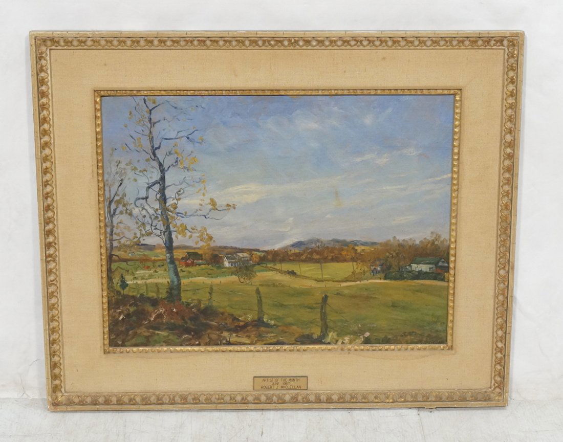 ROBERT J McCLELLAN Oil Board Painting. Fall Lands (1 of 9)