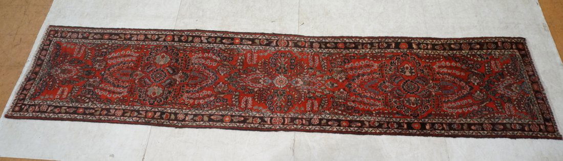 2'9" x 13'11" Red Oriental Carpet Runner. Red gro (1 of 8)