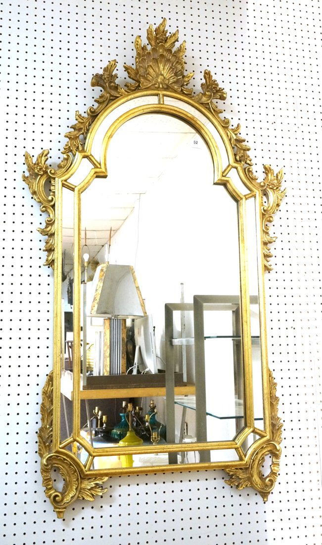Fancy Gilt Wood Wall Mirror. Fancy decorative she (1 of 6)