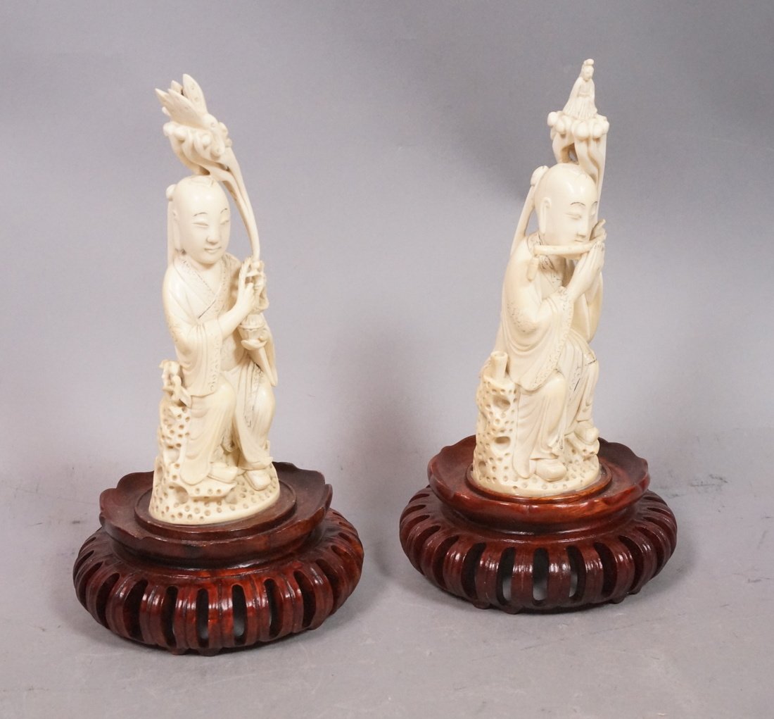 Pr Chinese Carved Natural Material Sculptures. Se (1 of 10)