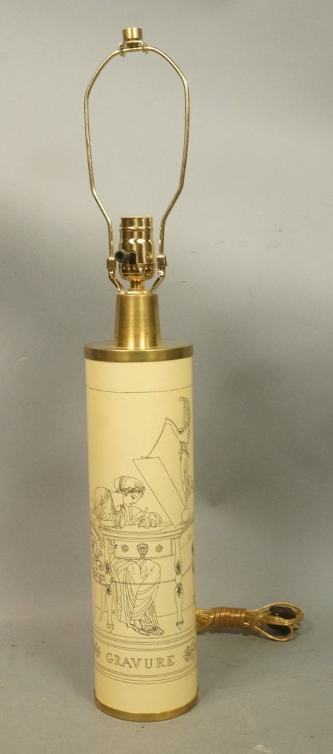 PIERO FORNASETTI Metal Column Lamp. Roman Woman a (1 of 9)