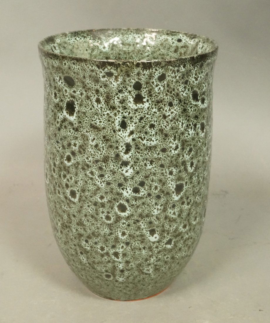 West German Pottery Vase. Wonderful Lava style Gl (1 of 8)