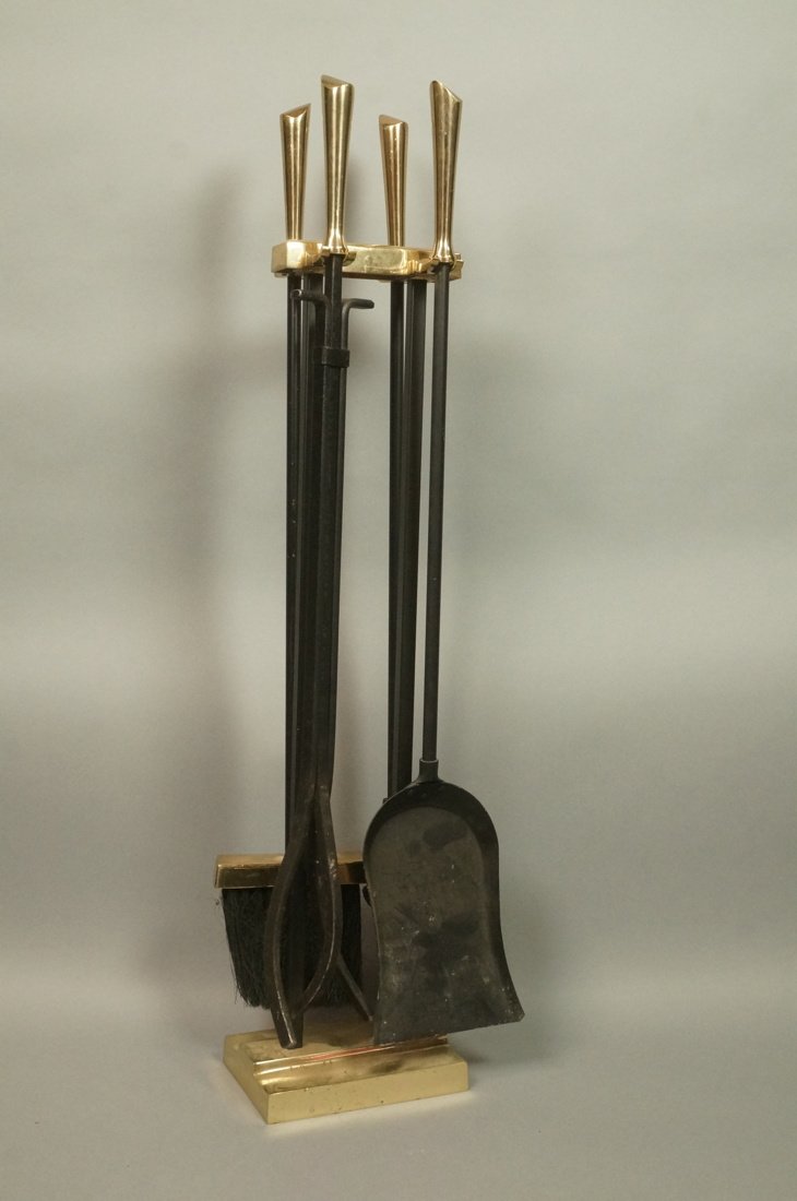 Set Brass & Iron Fireplace Tool Set. Brass Handle (1 of 6)