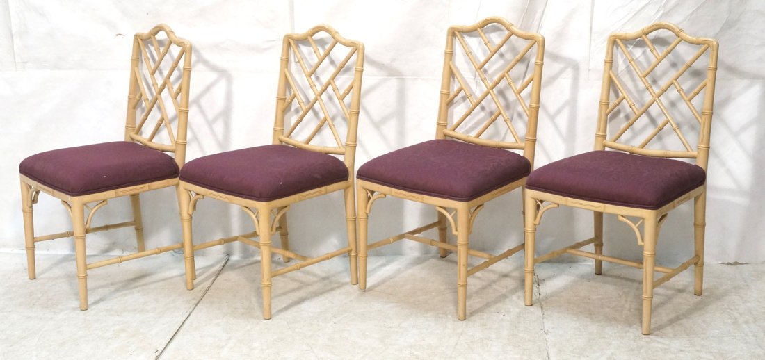 Set 4 McGuire style Faux Bamboo Side Dining Chair (1 of 7)