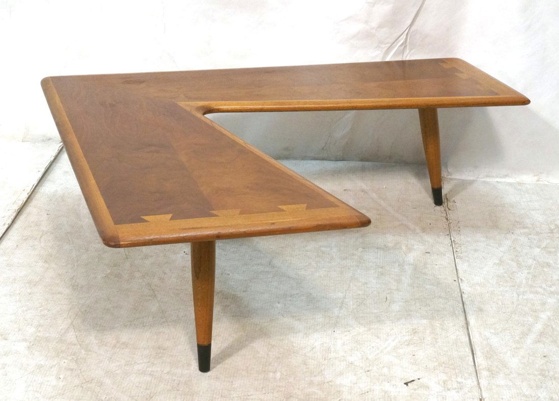 Inlaid Lane "L" shaped Coffee Table. Tapered legs (1 of 8)