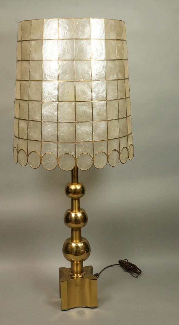 TOMMI PARZINGER Tall Brass Decorator Lamp. Stacke (1 of 6)