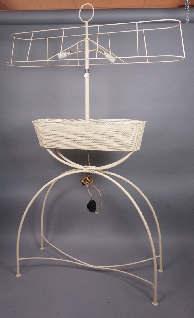 Mathieu Matégot White Enameled Modernist Floor La (1 of 9)