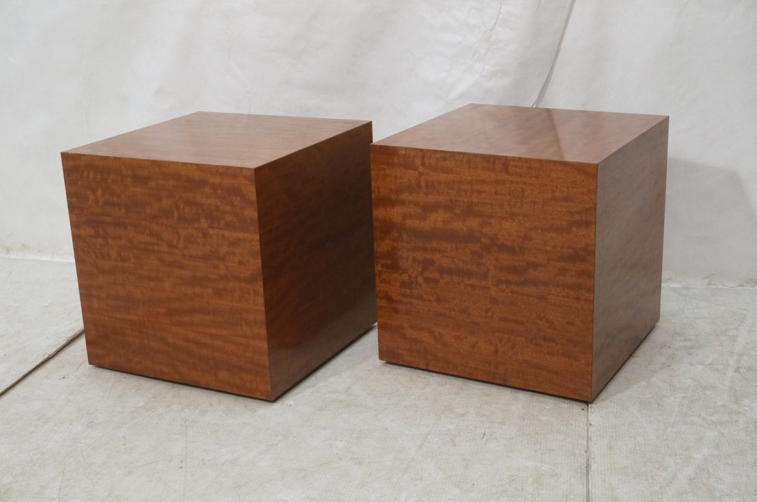 Pr Swivel Cube End Side Tables. Modernist. Thin C (1 of 7)