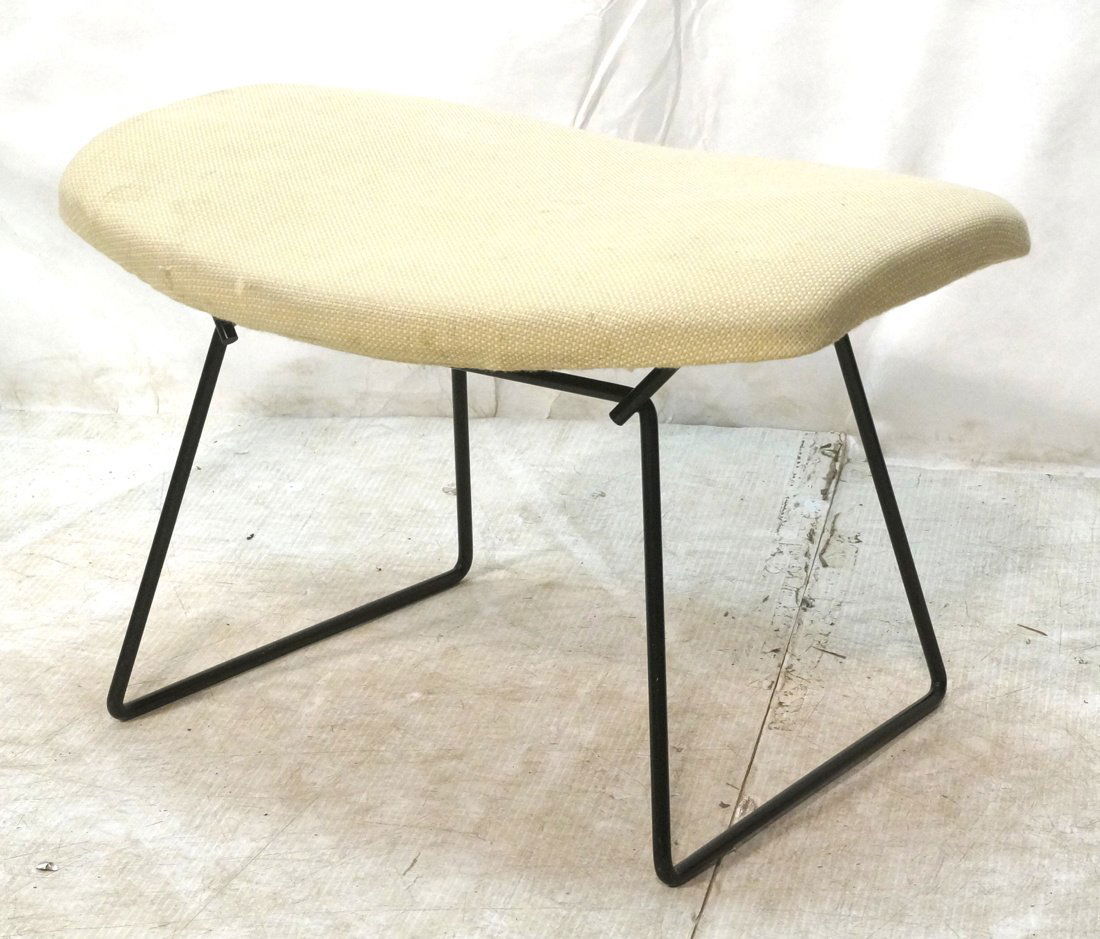KNOLL Bertoia Footstool Ottoman. Black Metal grid (1 of 7)