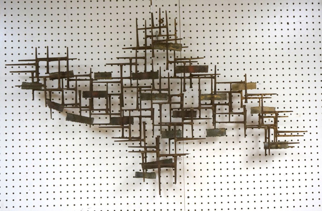 Brutalist Welded Nail Wall Sculpture. (1 of 7)