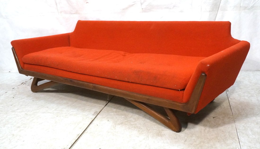 Adrian Pearsall Sofa Couch with Wood Base and Red (1 of 8)
