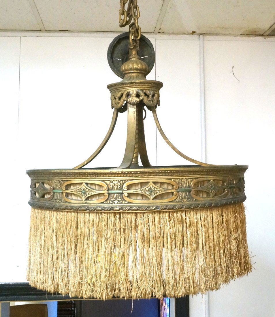 Antique Hanging Pendant Light Chandelier. Brass C (1 of 7)