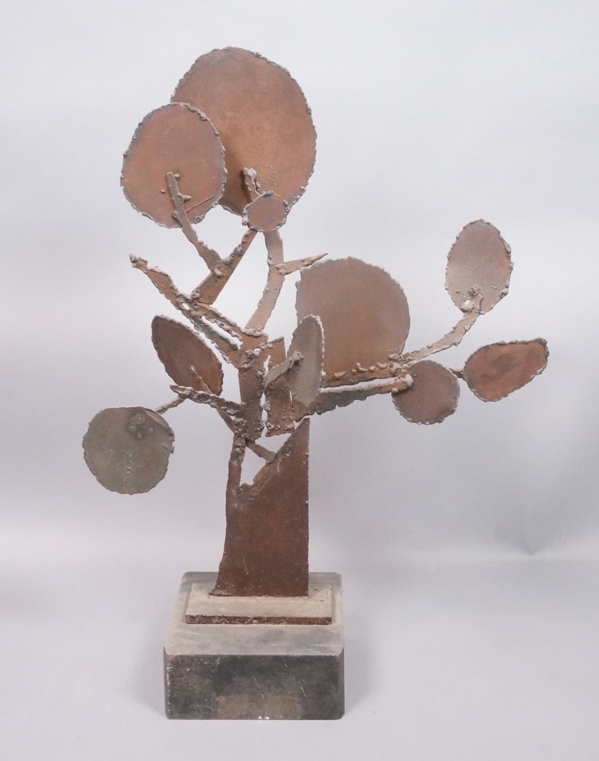 Modernist Brutalist Sheet Metal Tree Sculpture. W (1 of 9)