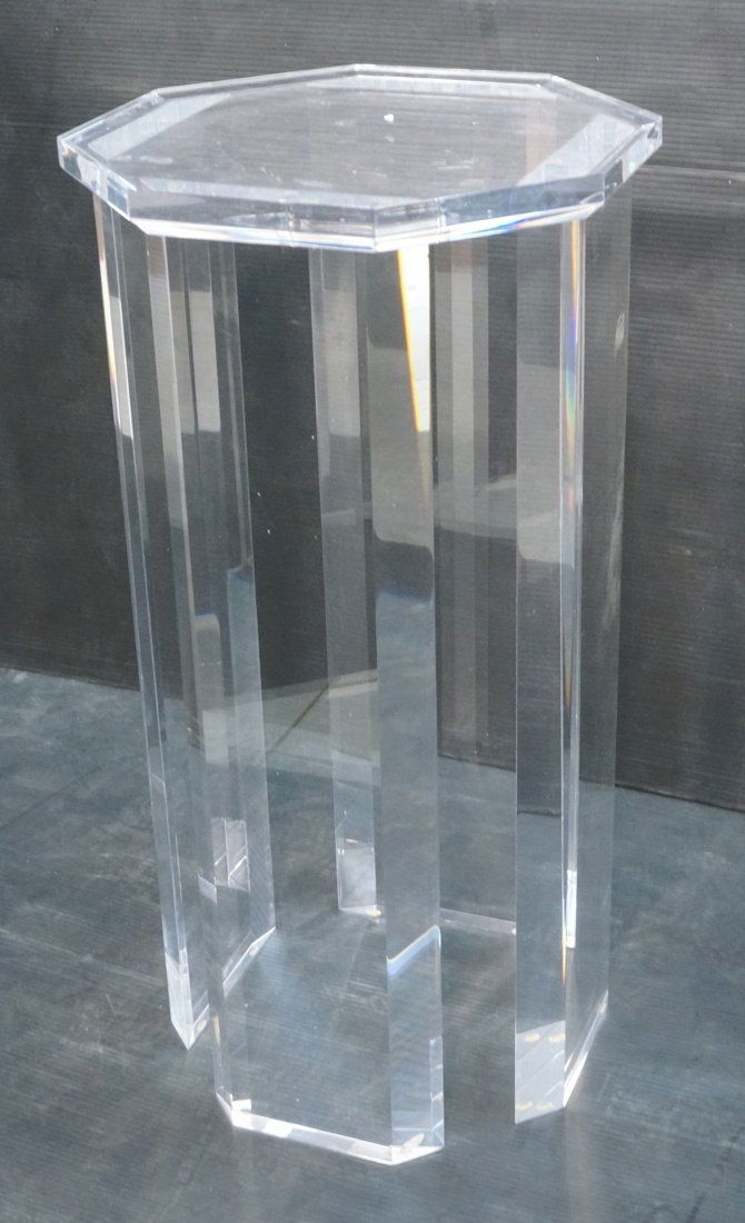 Thick Lucite Octagonal Pedestal. Four thick slab (1 of 6)