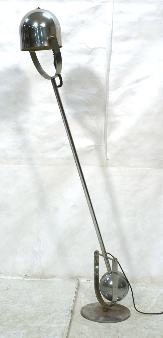 Large Chrome Floor Lamp. Cantilever form with bal (1 of 9)