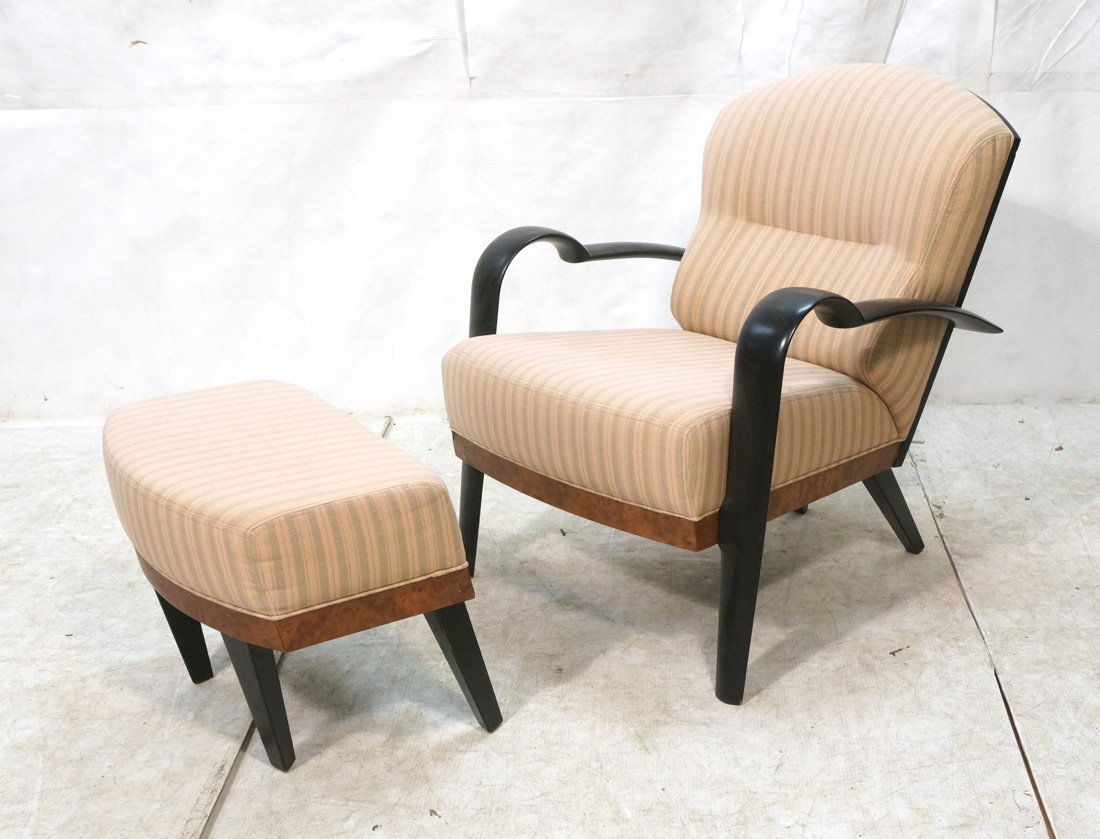 Pace Lounge Chair and ottoman.  Natural burl and (1 of 10)