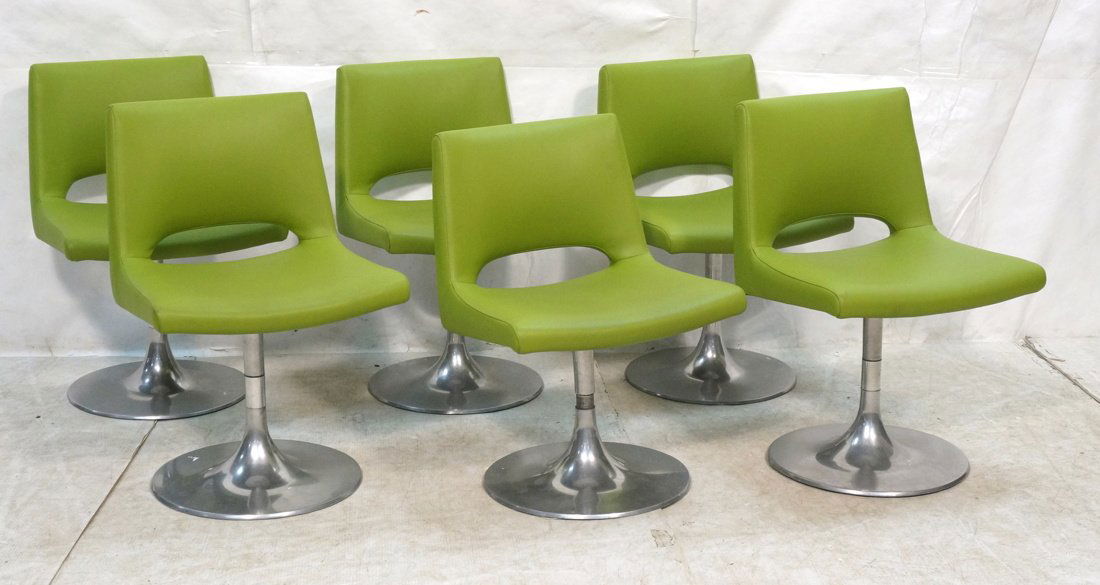 Set 6 Lime Green Tulip Dining Chairs. Aluminum Pe (1 of 10)