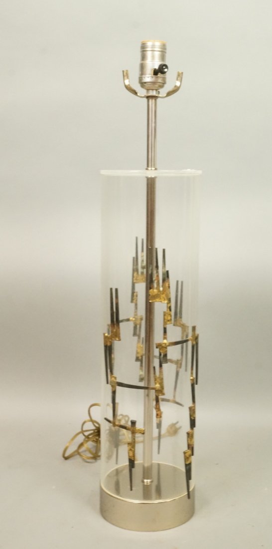 Brutalist Welded Nail Sculpture on Lucite Column (1 of 6)