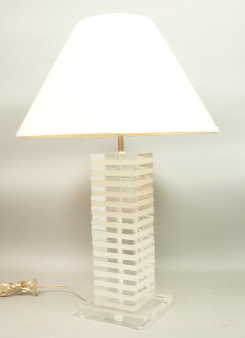 Modernist Stacked Lucite Square Column Lamp (1 of 5)