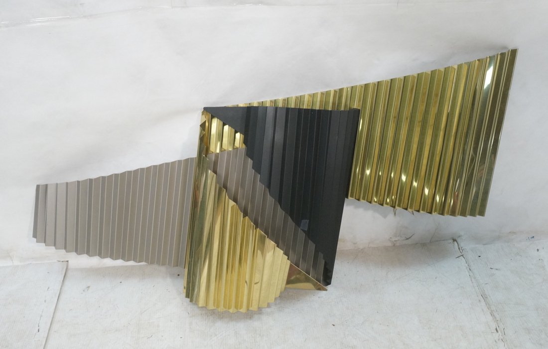 C JERE Corrugated Mixed Metal Wall Sculpture. Art (1 of 5)