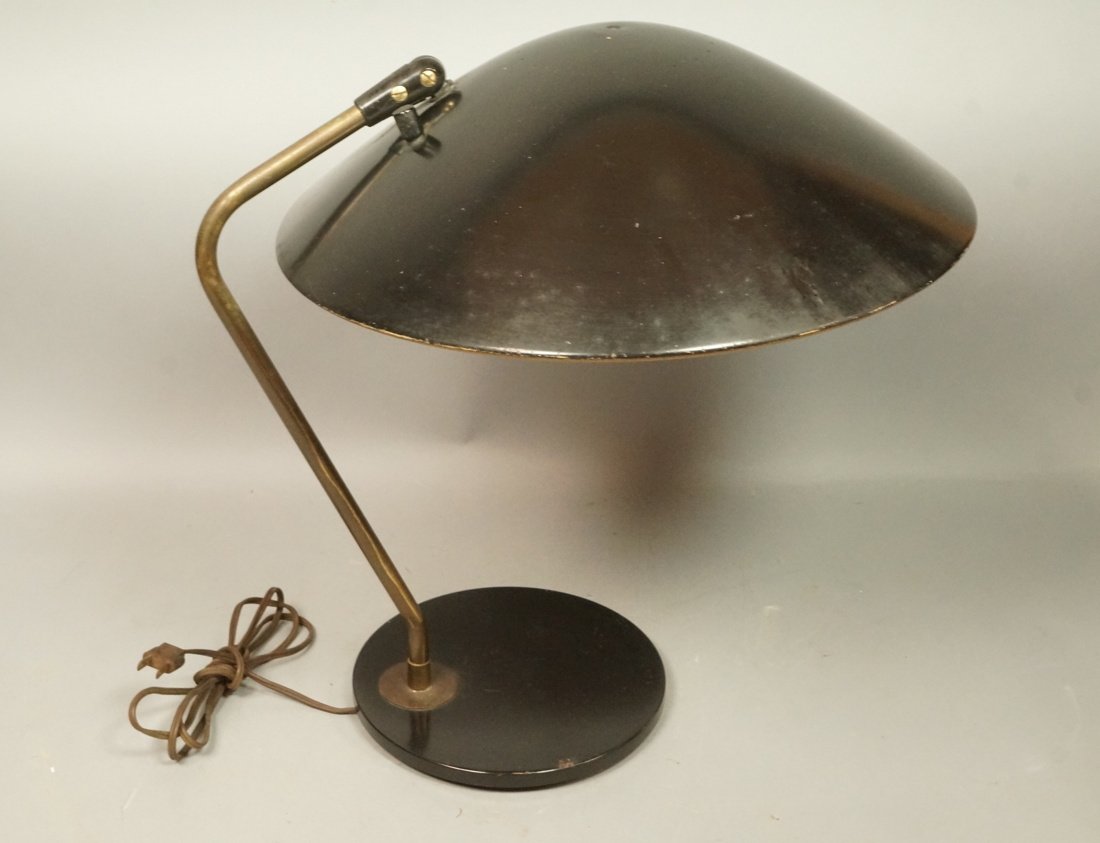 Black Modernist Desk Lamp. Saucer form shade. Bra (1 of 8)