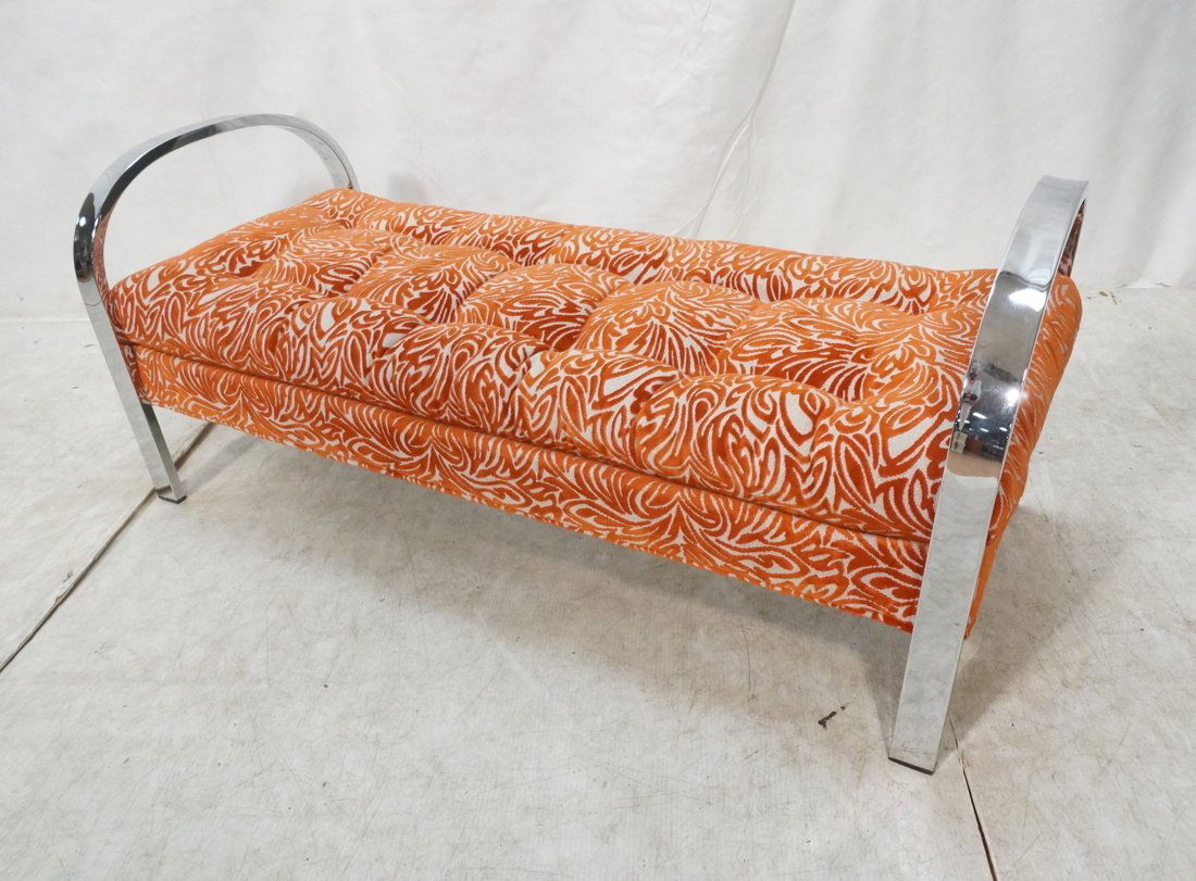 Clean Modernist Chrome Bench Seat. Baughman Style (1 of 6)