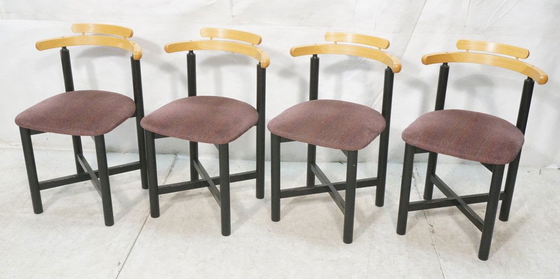 Set 4 Italian Style Dining Chairs.  Curved backs. (1 of 9)