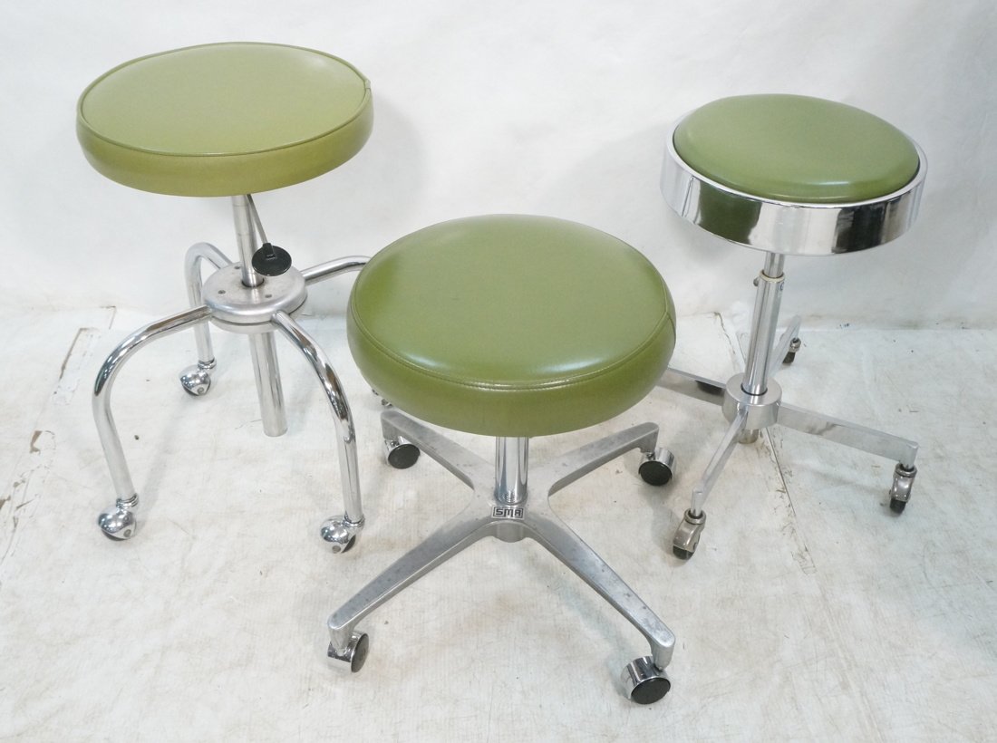 Lot 3 Rolling Stools. Industrial. Most with adjus (1 of 10)