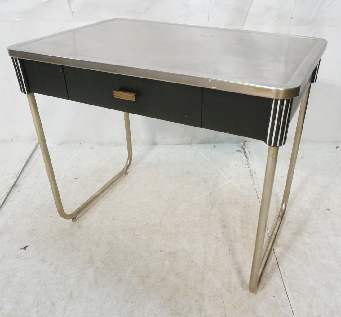 Ray Patten Art Deco Industrial Table. Metal top (1 of 7)
