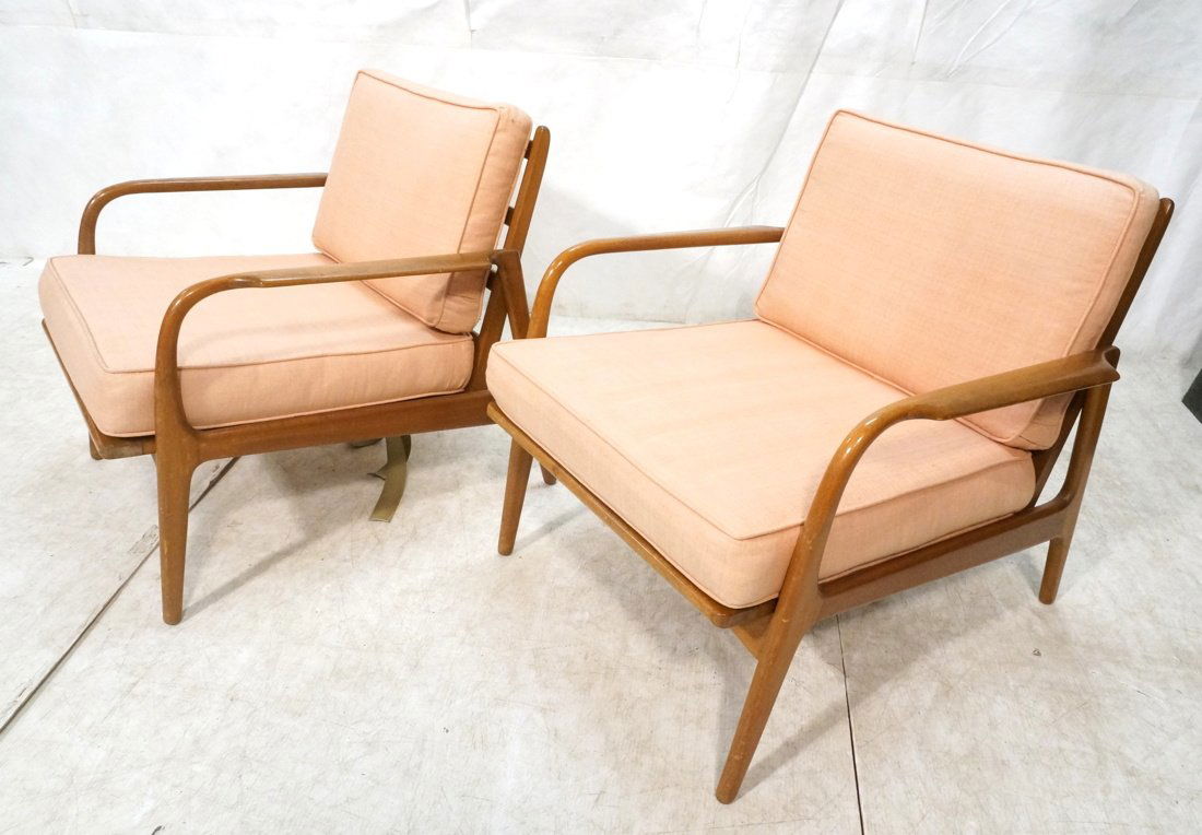 Pr Modernist Arm Lounge Chairs. Open arms with fl (1 of 10)