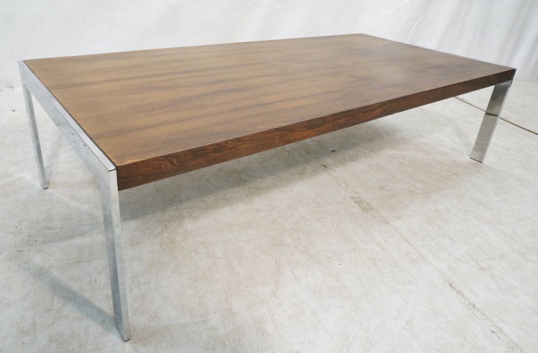 Rosewood & Chrome Coffee Cocktail Table. Wide fla (1 of 7)