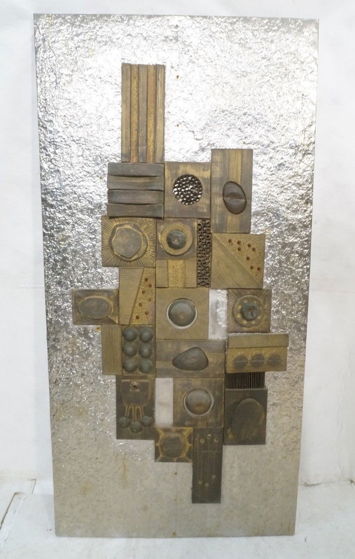 Modernist Sculptural Plaque Wall Art. Textured "t (1 of 6)