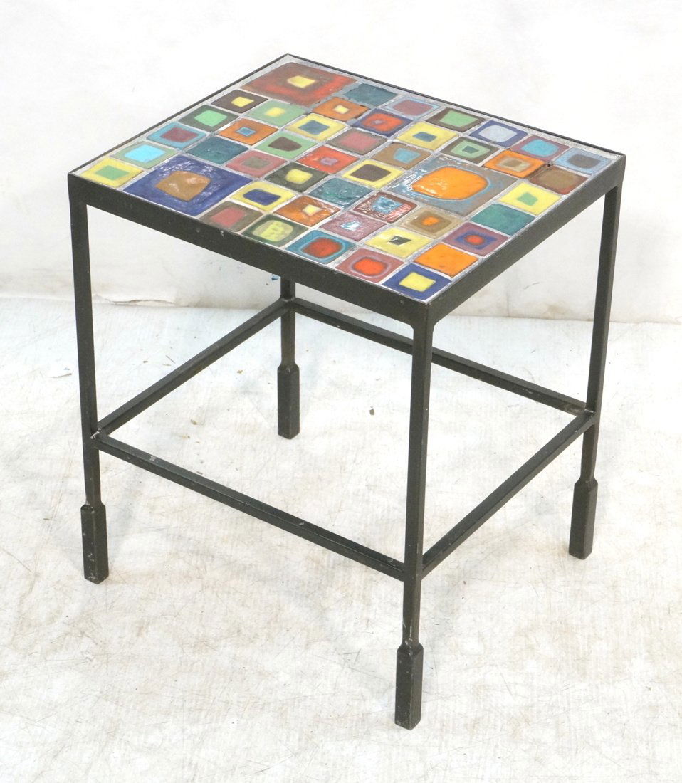 Small Tile Top Table. Hand crafted pottery tiles (1 of 6)