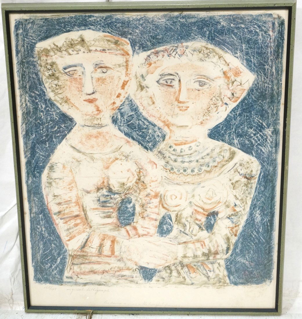 MASSIMO CAMPIGLI Lithograph 125/175 2 Girlfriends (1 of 10)