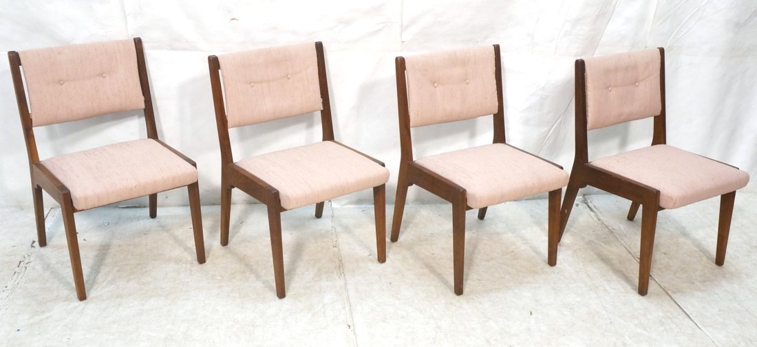Set 4 JENS RISOM Style Dining Chairs. Knubby mauv (1 of 9)