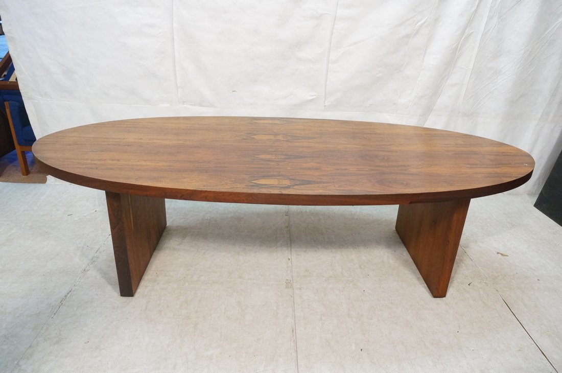 Large Oval Rosewood Conference Table. Two flat wo (1 of 6)
