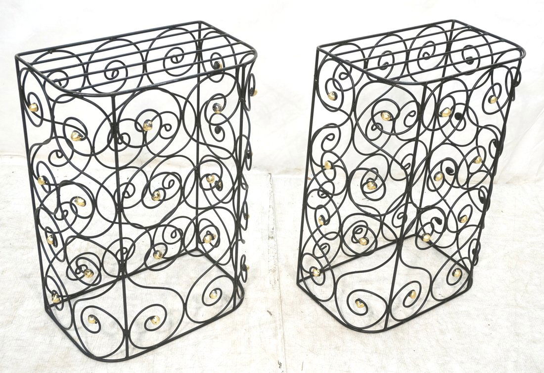 Pr Metal Black Iron Side Tables. Scroll pattern w (1 of 7)