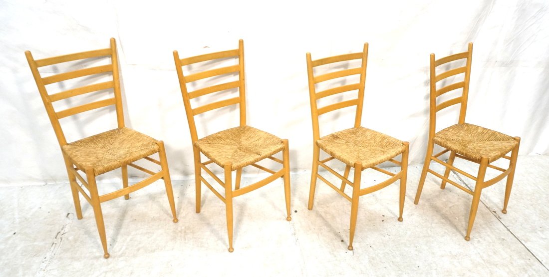 Set 4 Ladder Back Dining Chairs. Drumstick Legs. (1 of 10)
