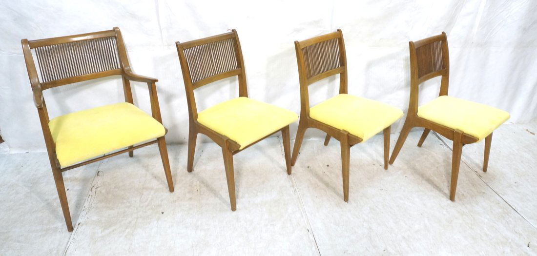 Set 4 Dining Chairs. Open back with dowel spindle (1 of 10)