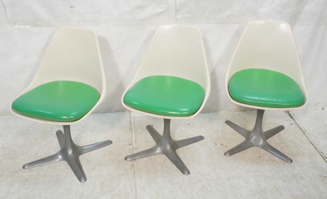 Set 3 BURKE Molded Plastic Tulip Dining Chairs. L (1 of 9)