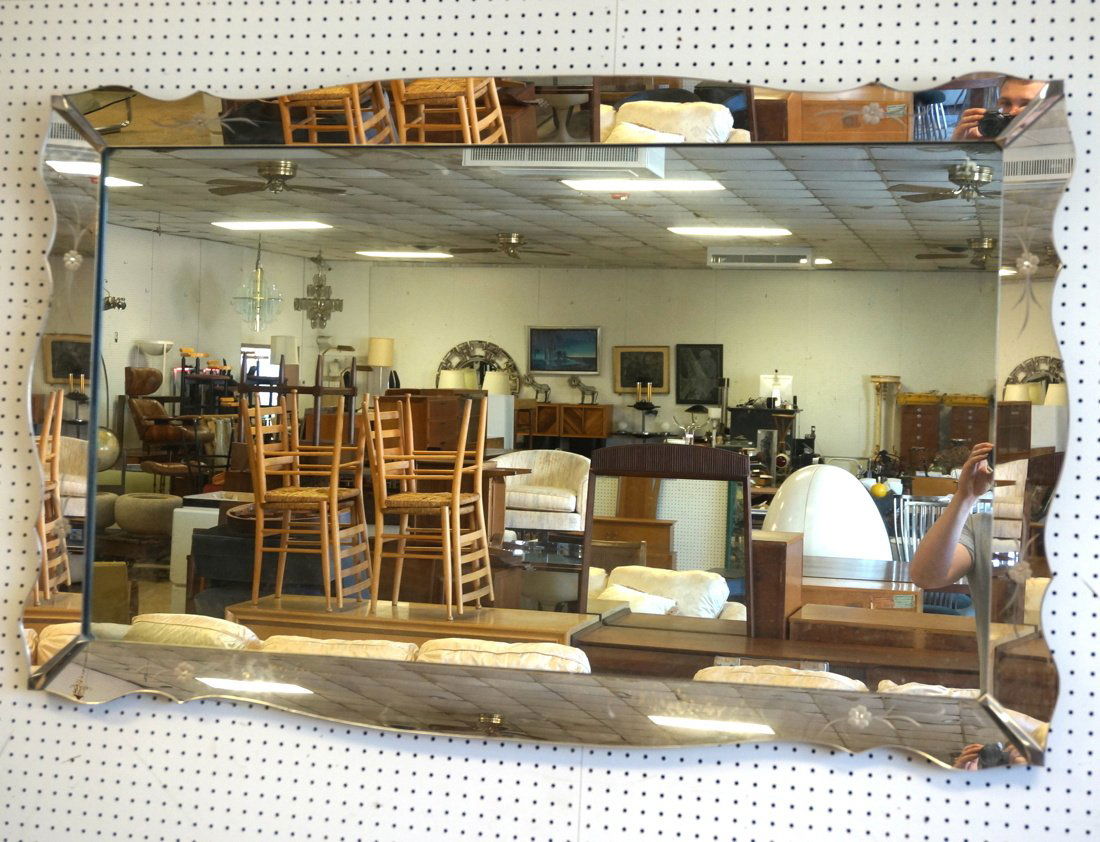 Large Oversized Wall Mirror. Beveled etched mirro (1 of 6)