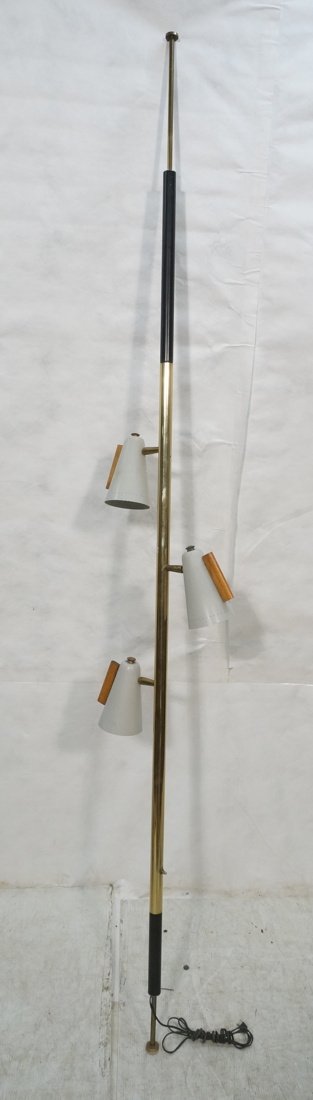 Brass & Black Metal Tension Floor Lamp. Modernist (1 of 9)