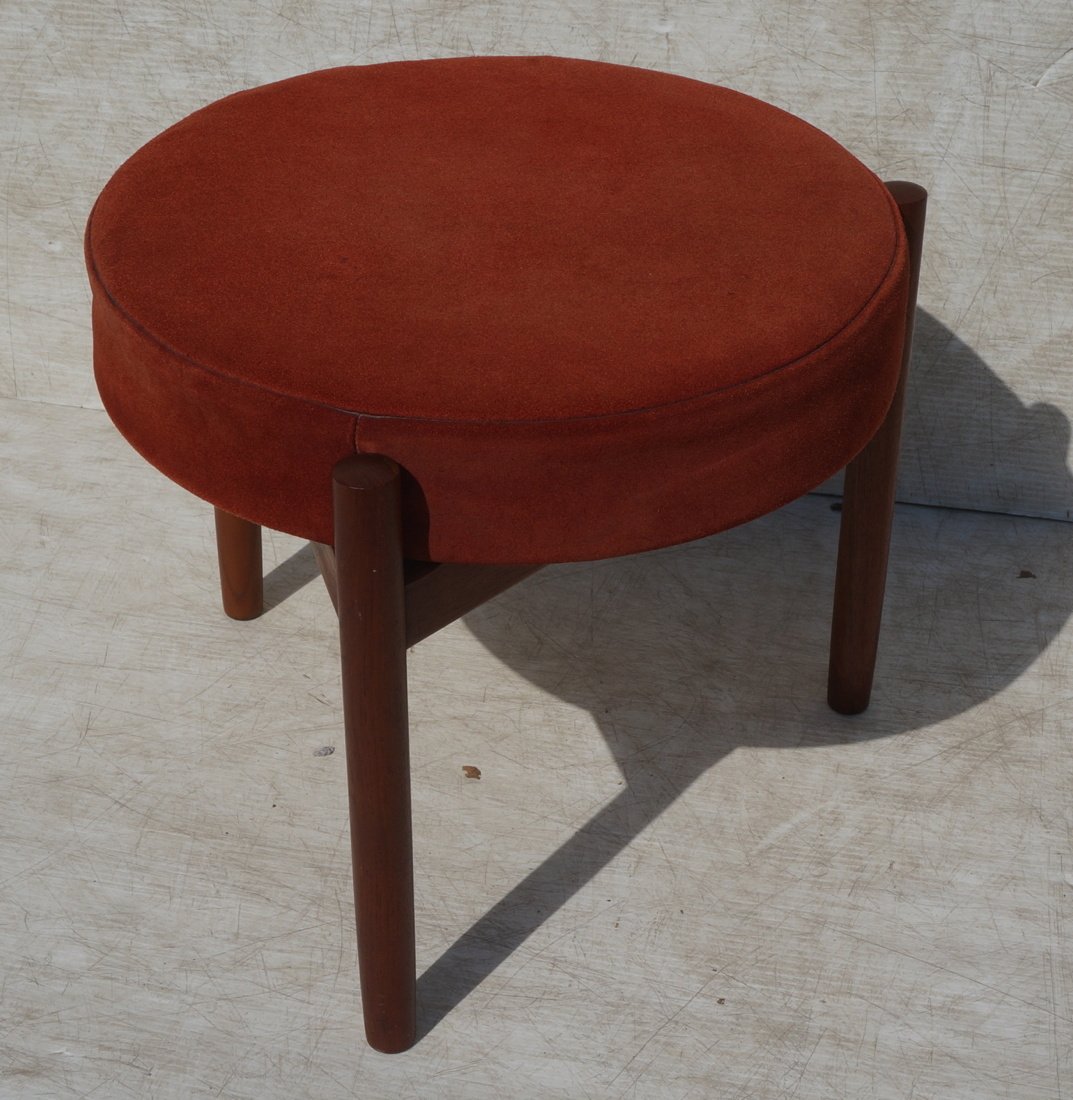 Danish Modern Teak Tripod Stool.  Marked.  Triang (1 of 6)