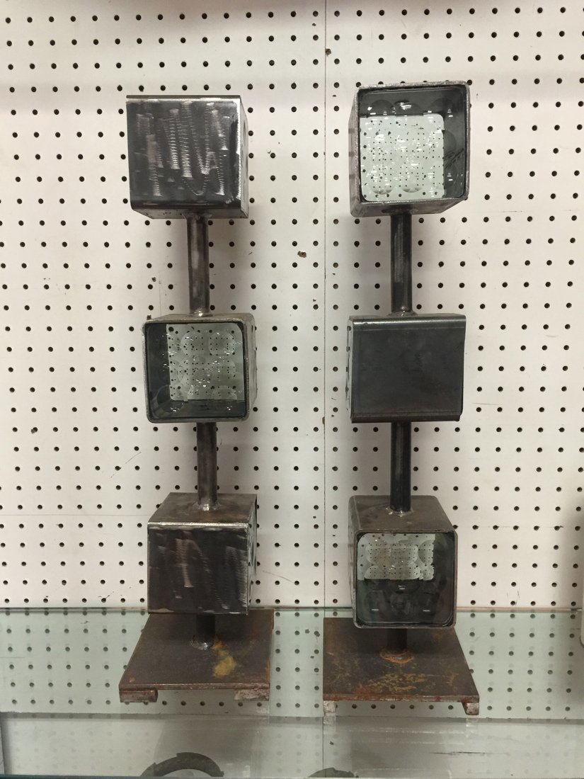 Pair Magiscope Table Sculptures Lamp Bases.  Engr (1 of 8)