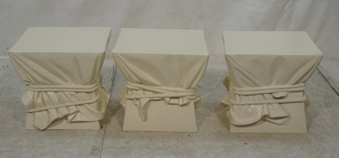 Set 3 Decorator Molded Plastic "Draped Stools (1 of 10)